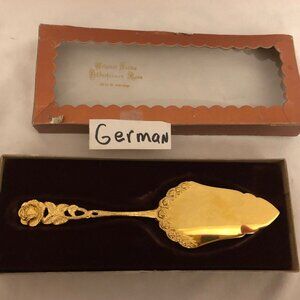 ANTIKO HILDESHEIMER ROSE Cake/Pie Server 24k Gold Plated GERMANY